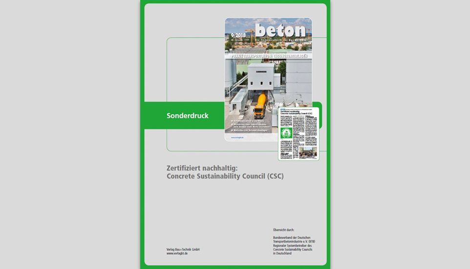 CSC Sonderdruck der Zeitrschift „beton“